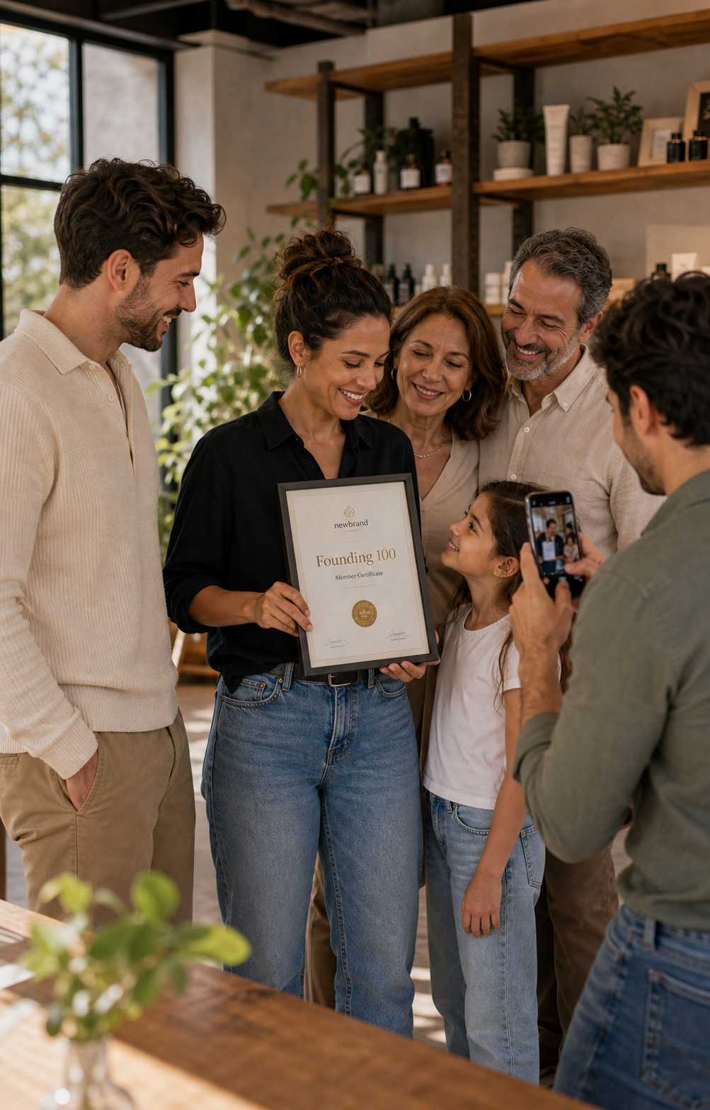 A founder at home with her family — the life the Founding 100 is really for